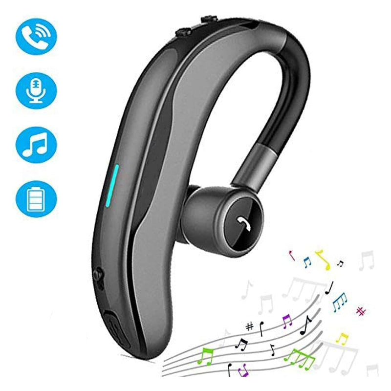 Wireless Headset Earpiece Headphone Handsfree Call Earpiece Noise Cancelling Earbud Headsets Long Standby Time Earphone Compatible with Smart Cell Phones Trucker Car Driver Business Office Men Women Grey