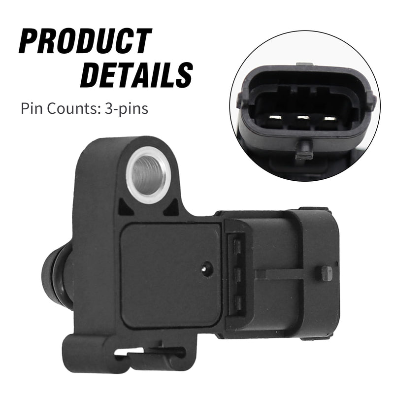 12591290 55573248 Manifold Absolute Pressure Sensor, Replacement for Buick, Replacement for Cadillac, Replacement for Chevrolet, Replacement for GMC, Replaces 12711681, 2133842, 0261230146