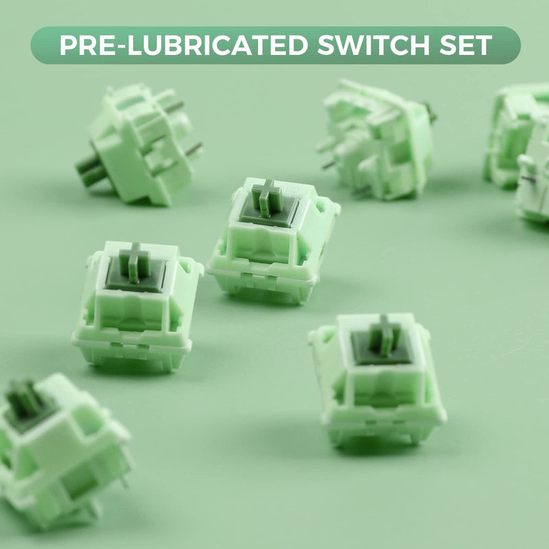 KiiBoom Linear 55gf Matcha Latte Mechanical Keyboard Switch, 5 Pin Keyboard Switch with POM Stem, PC Nylon Housing, 35 Pieces for Gaming DIY Keyboard