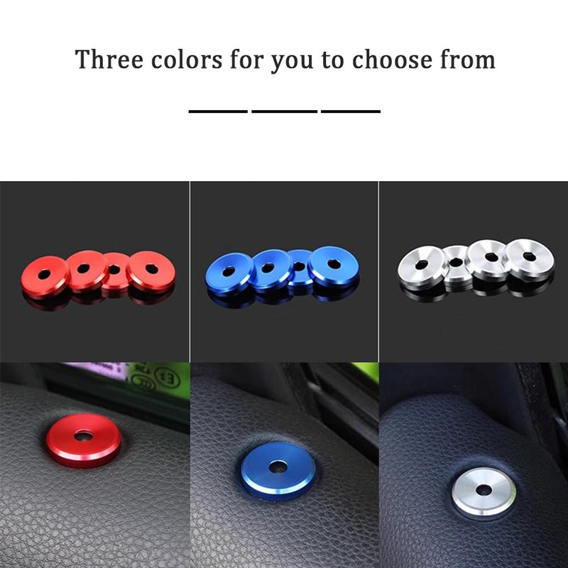 4pcs Aluminum Decorative Door Lock Indicator Light Cap Covers Compatible with Porsche Cayenne Panamera Macan (Red) Red