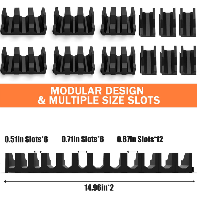 Magnetic Plier Organizer - Expandable Multiple Spacing Modular Tool Box Organizers, Tool Drawer Organizer, Tool Storage, Plier Rack - 24 Holders