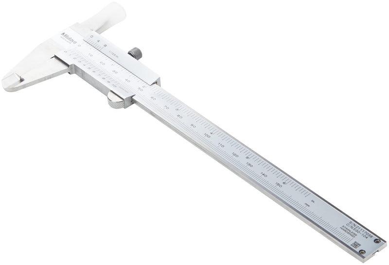 Mitutoyo 530-101 Vernier Calipers, Stainless Steel, for Inside, Outside, Depth and Step Measurements, Metric, 0"/0mm-150mm Range, +/-0.05mm Accuracy, 0.05mm Resolution, 40mm Jaw Depth 150mm