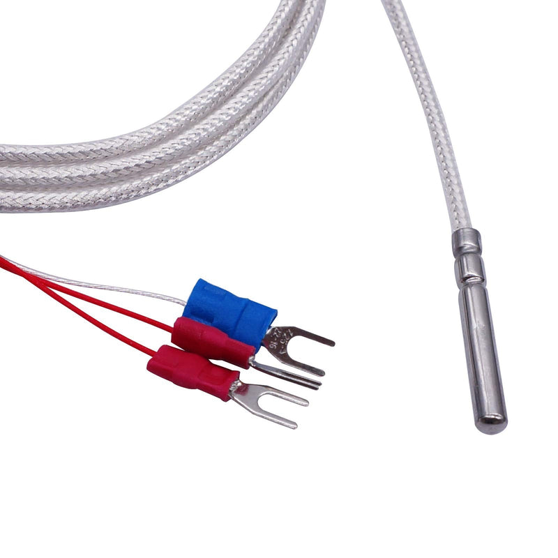 TWTADE PT100 Waterproof Temperature Sensor Three-Wire System，Stainless Steel Probe(4×30MM) Range:-50℃-200℃ (6.6Feet) MT-6340-30mm (Pack of 3) 4mm x 30mm x 2M (Pack of 3)