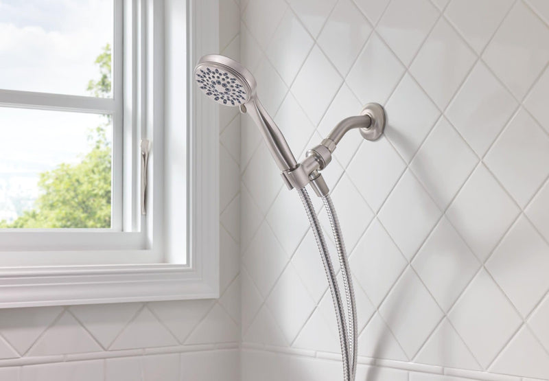 Moen 20091SRN 5-Setting Hand Held Brushed Nickel Spot Resist Shower Head, 2.5 GPM (Pack of 1)