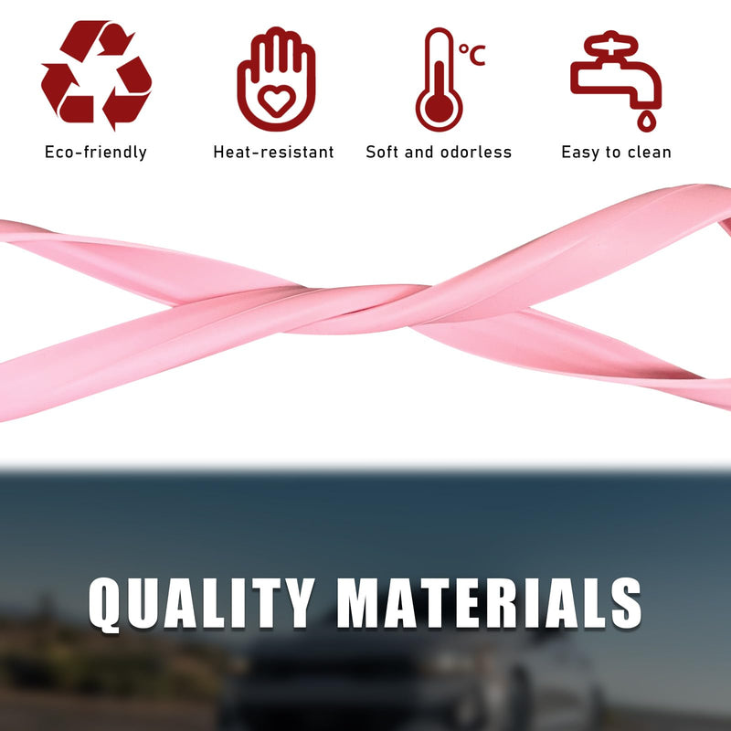 Car Rear View Mirror Protector Frame, Silicone Auto Rearview Edge Protection Cover Compatible with Model 3 Model Y, Interior Rear View Trim Frame Decoration, Car Accessories (Pink) Pink-1PCS