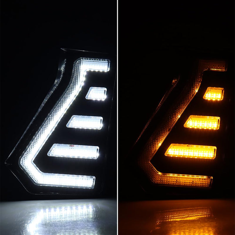 Astra Depot 2pcs Driver & Passenger Side 2024 2025 Tacoma LED Light Turn Signal DRL Daytime Running Light Sequential Flash Signal Lamp w/LED Molding Compatible with 2024-25 Toyota Tacoma
