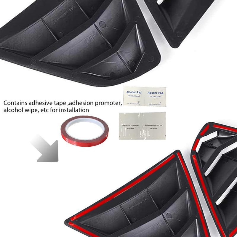 for Kia K5 Optima 2016-2020 Exterior Accessories Sporty Car Rear Side Window Louvers Air Vent Scoop Shades Cover Trim Blinds 2PCS(Carbon Fiber)