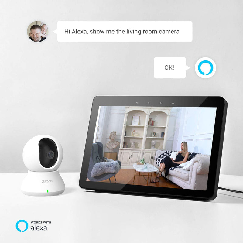 blurams 2PC Security Camera 2K, Baby Monitor Dog Camera 360-degree for Home Security w/Smart Motion Tracking, Phone App, IR Night Vision, Siren, 2-Way Audio