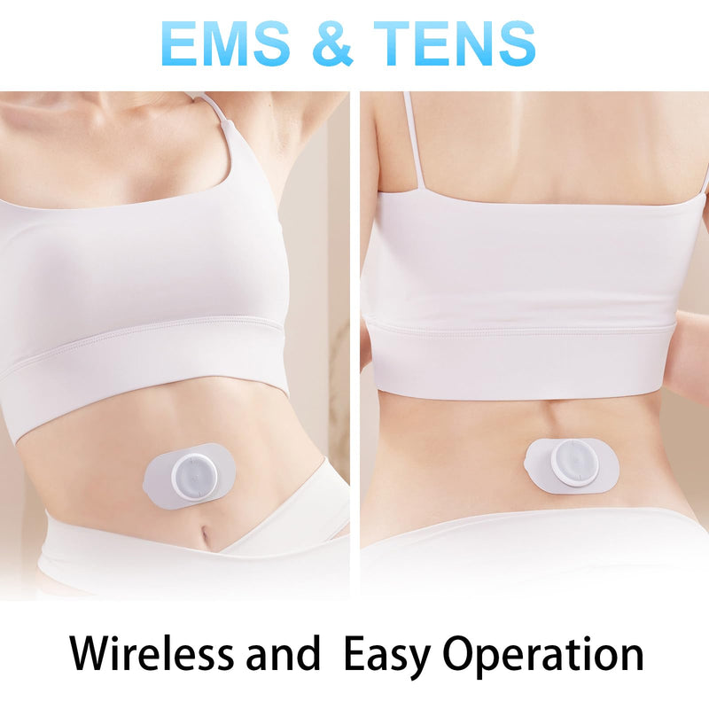 TENS Unit - Wireless Muscle Stimulator for Pain Relief, Dual Channel 16 Intensity Tens EMS Machine, LED-Display Rechargeable Cordless Portable Massager for Feet, Leg, Shoulder, Lower Back, Neck White