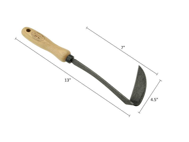 DeWit Tierra Garden Right Hand Japanese Hand Hoe, Handheld Gardening Tool to Remove Grass, Weeds, and More