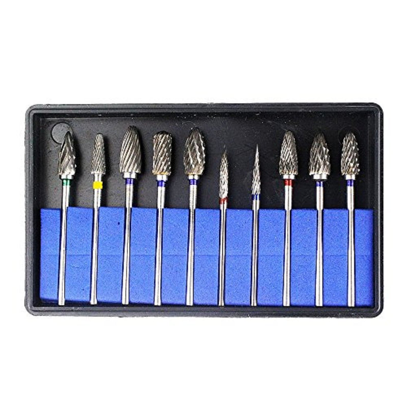 HP Cutting Burs Cutter Drill Polisher Tungsten Carbide 10pcs/pk, Shank Diameter 2.35mm 10-Style-10pcs-A