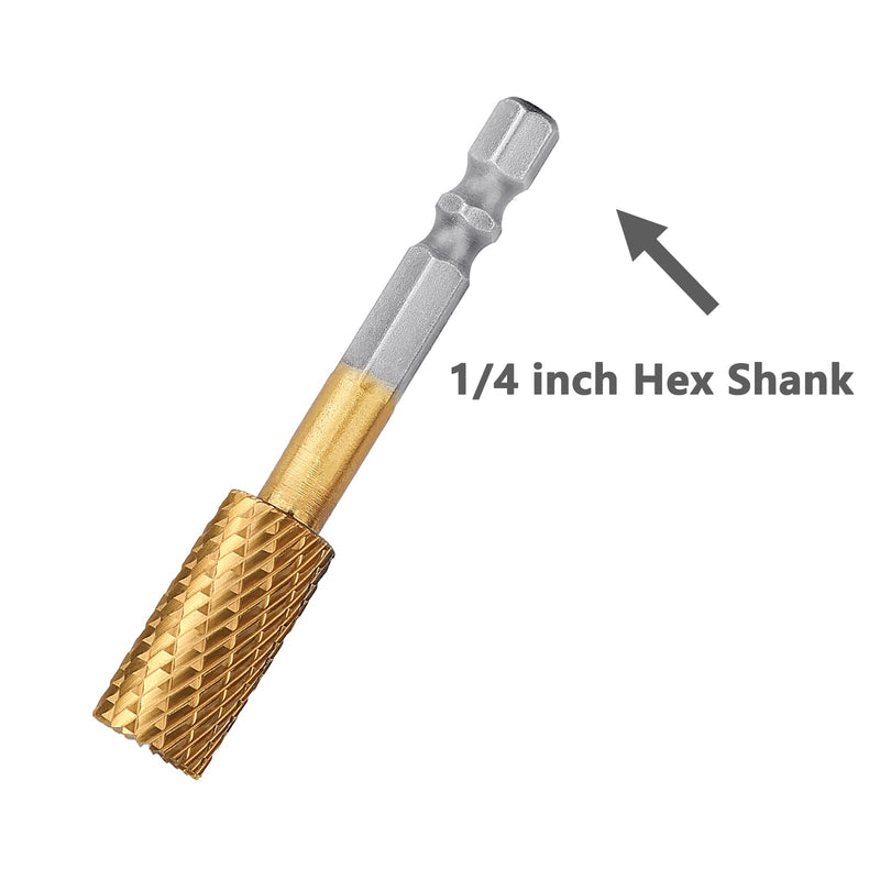 10 Pieces Set Carbide Burr Set with 1/4 inch Hex Shank,Double Cut Tungsten Carbide Rotary Burr Set for DIY Grinder Metal Wood Carving Engraving Polishing Drilling Grinding Milling Cutting 10 Pieces Set
