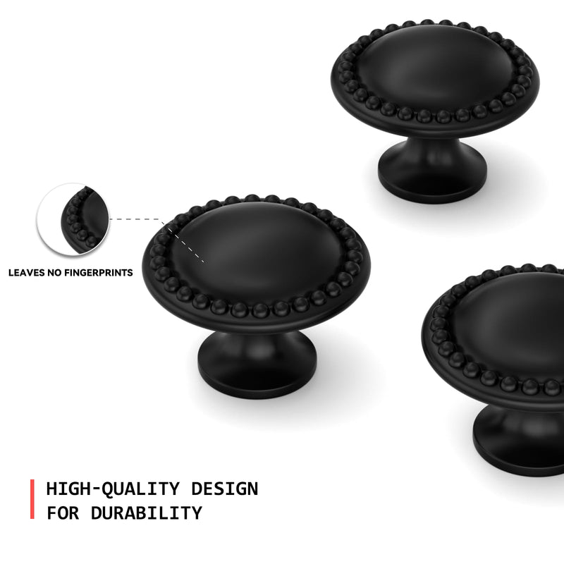 homdiy 20 Pack Black Cabinet Knobs Solid Zinc Alloy Matte Black Cabinet Konbs Ktichen Cupboard Hardware Drawer Dresser Hardware