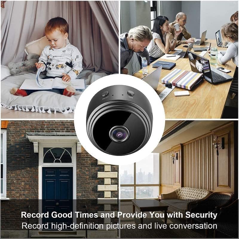 4Packs WiFi Hidden Camera 1080P Night Vision Home Security Cam for Pet Baby | Portable Wireless Indoor Cam, Motion Detection, Remote Live Viewing, Easy Setup for Home Pet Baby Surveillance BN-Black