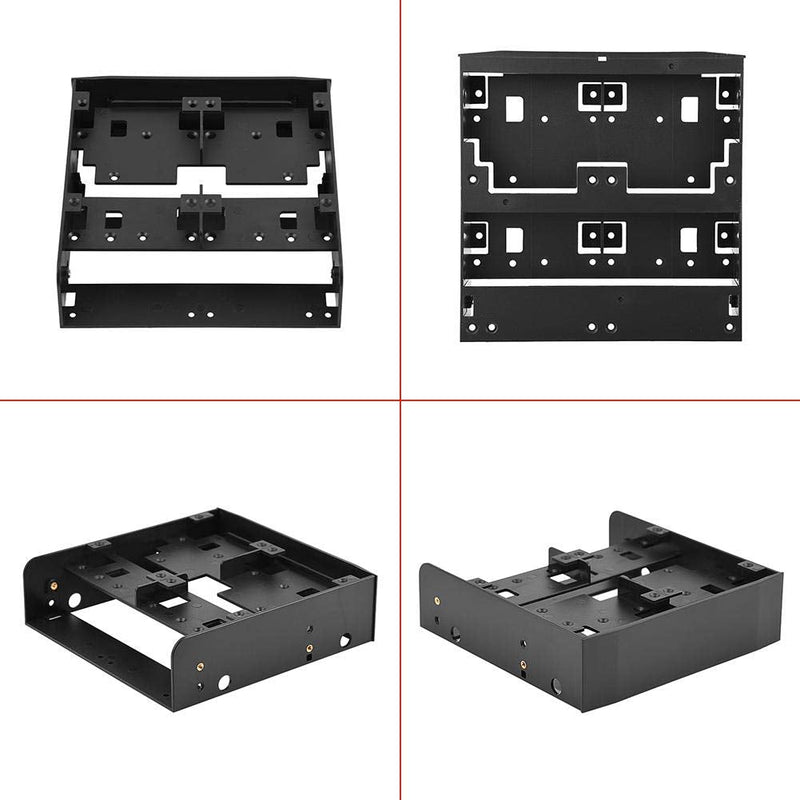 5.25'' to 3.5''/ 2.5'' Bay Adapter 5.25" FloppyDrive to Dual 2.5 x 3.5 HDD/SSD Bay Cover Computer Mounting Bracket Kit Supports 7mm 15mm 2.5inch HDD for PC.