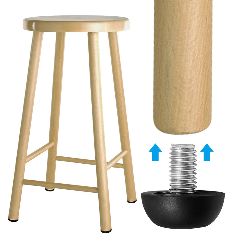 24 PCS 8mm x 1.25 M8 Project Adjustable Outdoor Furniture Leg Levelers, Screw in Leg Levelers Replacement Outdoor Patio, Stainless Steel Screw-in Patio Furniture Leveling Feet 24pcs