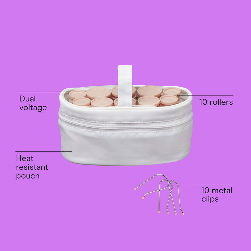 Conair Instant Heat Compact Hot Rollers; Pink (2 PIN US PLUG), color variation