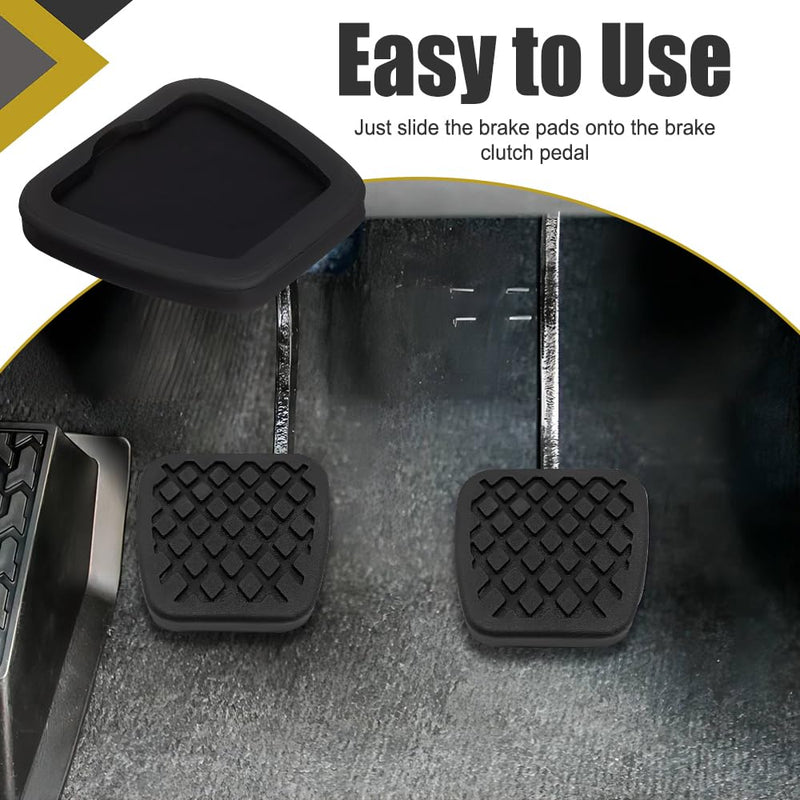 2PCS Rubber Brake Clutch Pedal Pad Cover, Car Pedal Covers, Non-Slip Break Pedal Covers Replacement 46545-SA5-000 46545SA5000, Car Rubber Clutch Cover Pads Compatible with Accord Civic CRX CRV