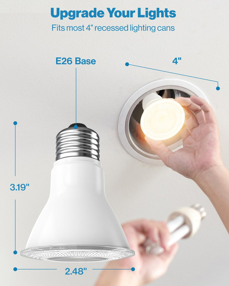 Sunco 10 Pack PAR20 LED Bulbs 50W Equivalent 7W Dimmable, CRI90 3000K Warm White 470 Lumens E26 Medium Base IP65 Waterproof Indoor Outdoor Home Residential Super Bright Wide Area Flood Light - UL 10 Count (Pack of 1) White 3k