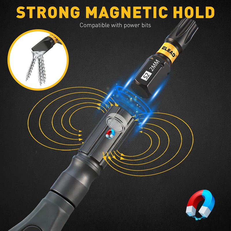 46 in 1 Magnetic Ratchet Screwdriver Set, Multi-Bit Screwdriver Kit, Nut Driver Set, Detachable Ratchet Handle with Storage Case, Repair Tool Kit for Furniture, Computer, Bicycle 46-in-1 New Version