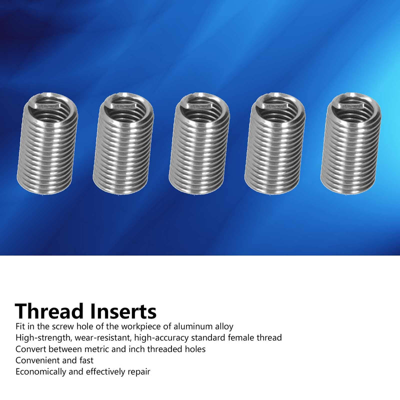 100 PCS Thread Repair Insert, M6 x 1 Helicoil Metric Thread Sleeves, Stainless Steel Wire Thread Sheaths with Different Length to Choose for Thread Repair(12mm) 12mm