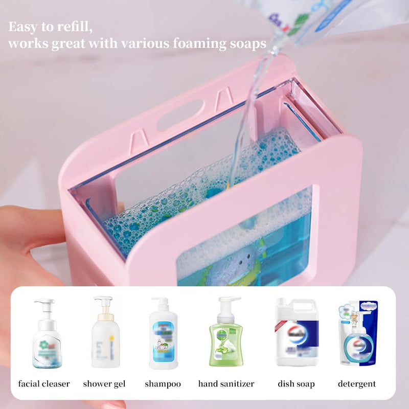 Cute Soap Dispenser for Kids - Automatic Foaming Soap Dispenser for Bathroom Kitchen Office School Children Gift, Waterproof USB Rechargeable Hand-Free 13.5oz,White Unicorn White Unicorn