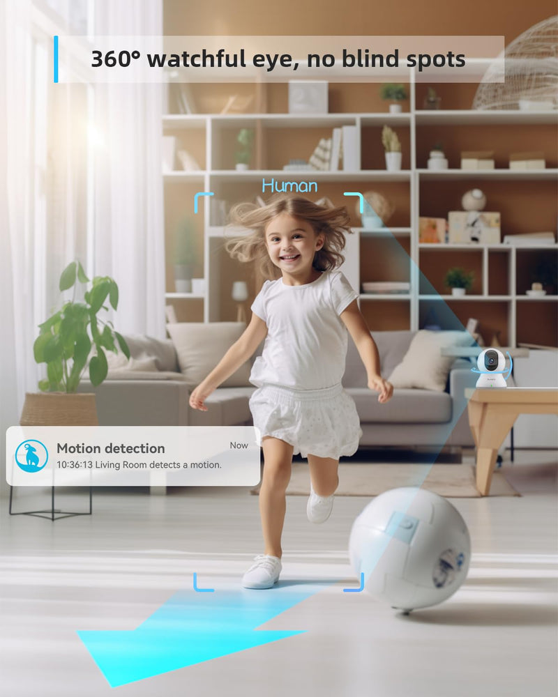 blurams Indoor Camera Bundle Set with ONE 64GB SD Card for Home Security w/Motion Tracking, Phone App, 2-Way Audio, IR Night Vision, Siren, Compatible with Alexa