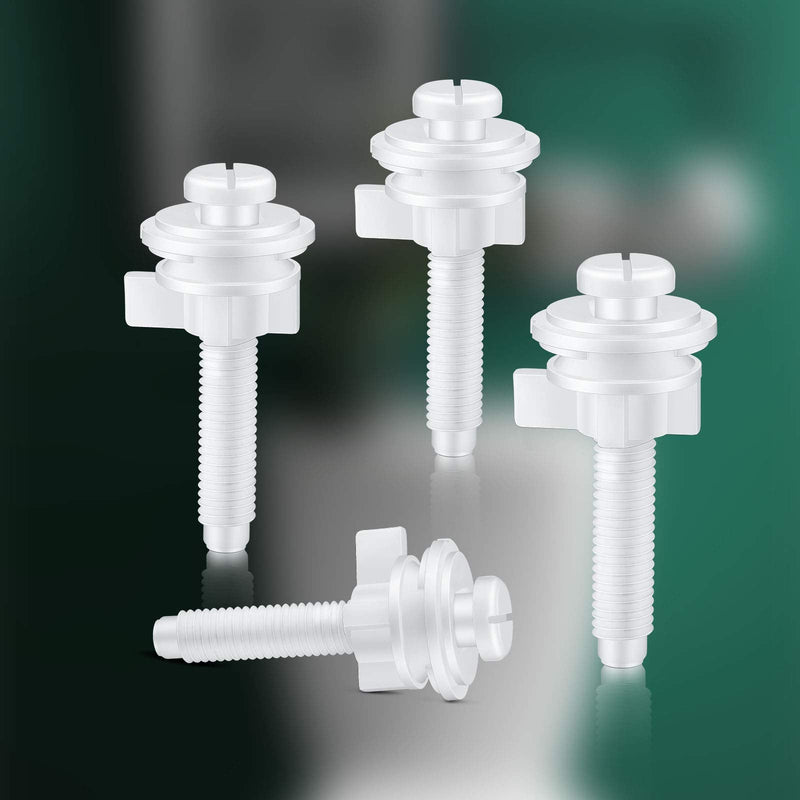Jetec 32 Pieces Toilet Seat Screws Replacement Kit Plastic Bolts with Plastic Nuts and Washers Parts Kit for Fixing the Top Toilet Seat, White 1