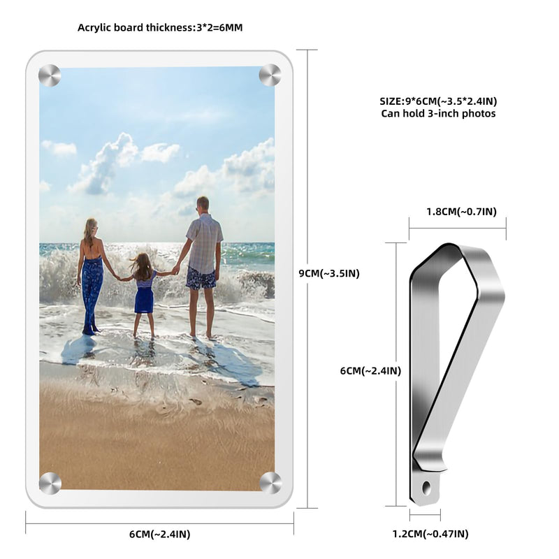 XMALL 2Pcs Car Picture Holder, Suitable for car Visor,Universal for Any Vehicle Model，Show Personal or Family Photos，Great Gift for Drivers，3.5"X2.4" ﻿ 3.5"x2.4"