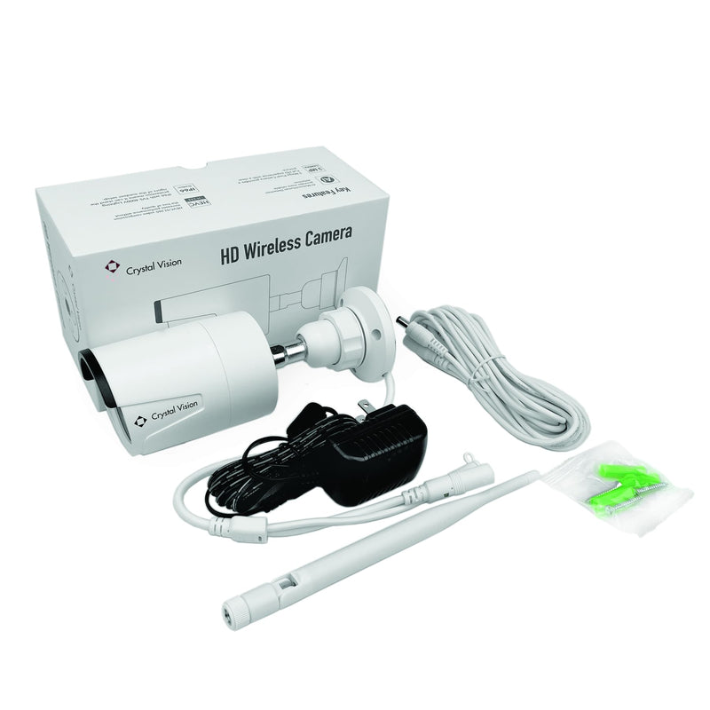 Crystal Vision Technology 3MP AI-Powered Bullet Type Camera with15Ft Power Extesion Cable (CVT-30WB) 3MP Bullet Camera