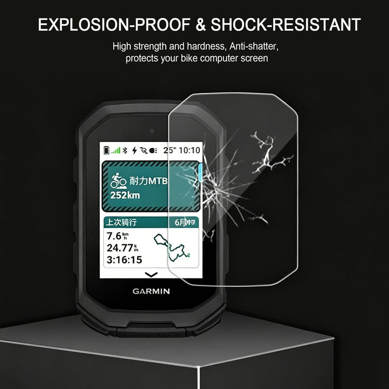 Glass Screen Protector for Garmin Edge MTB GPS and Silicone Case Cover