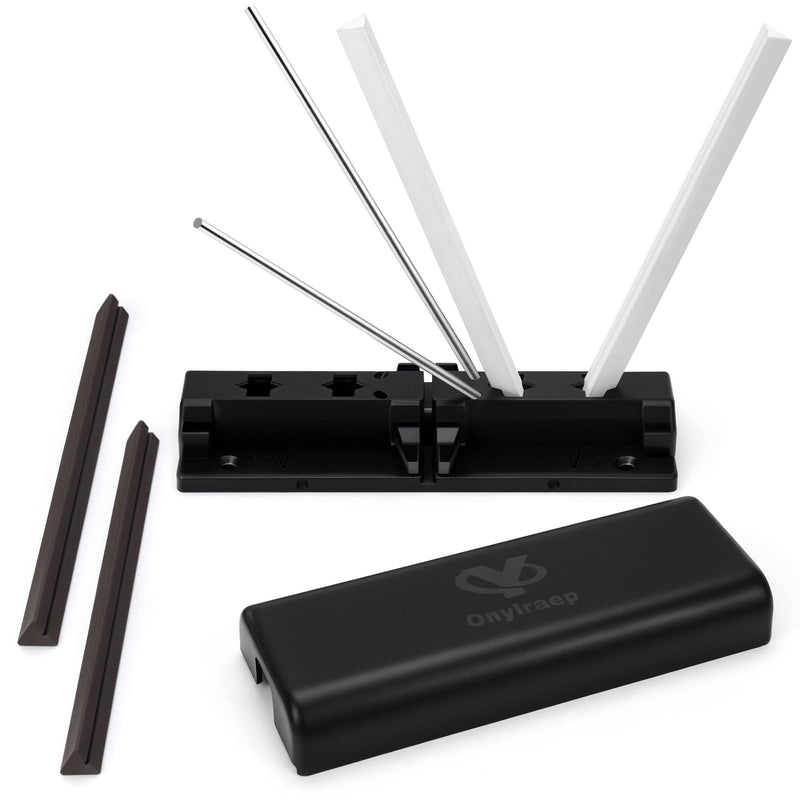 Tri-angle sharpener, Tri Angle System for Pocket Knife, Recurve and Tanto Blades Sharpener, High Alumina Ceramic Stones
