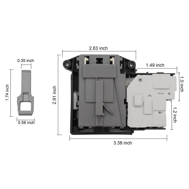 𝟐𝟎𝟐𝟓 𝐔𝐩𝐠𝐫𝐚𝐝𝐞 EBF61315802 Washer Door Lock Switch Compatible with LG & Kenmore Front Load Washers – Replaces MFG63099101 – Durable Replacement Part