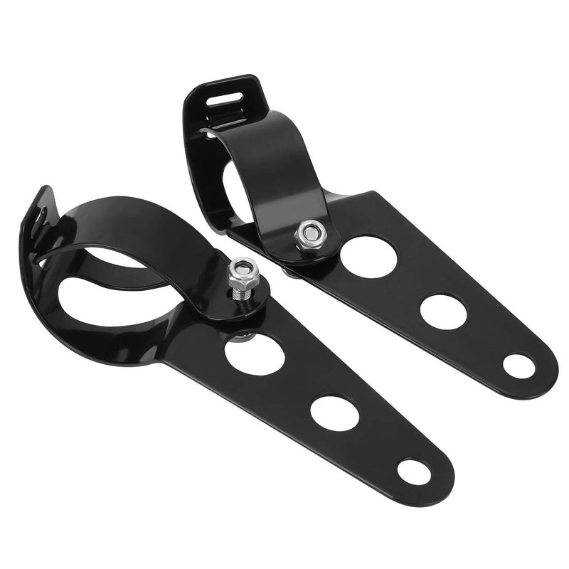OSAN Universal 35mm-43mm Motorcycle Headlight Mount Brackets Fork Ear for Chopper Cafe Racer - Black Bracket