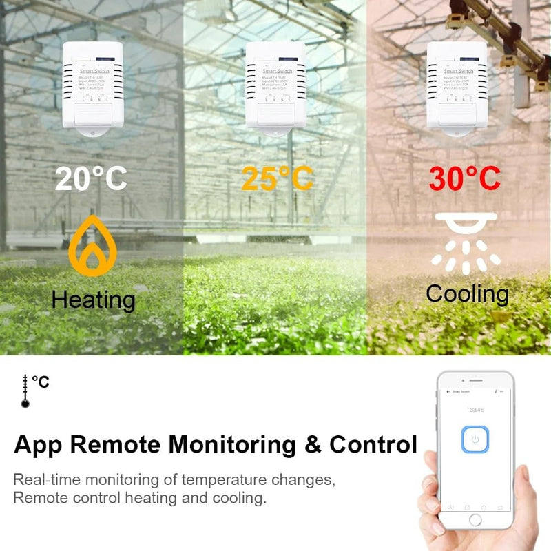 Zigbee Temperature Sensor Controller with Waterproof Probe,Tuya app Remote 16A Smart Switch(tuya zigbee hub Needed)