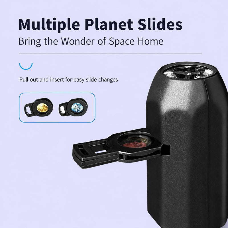 USB LED Moon Projection Light, 360 Rotating Adjustable Projector Lamp with Replaceable Pattern Head for Bedroom, Living Room, Party and Home Decor