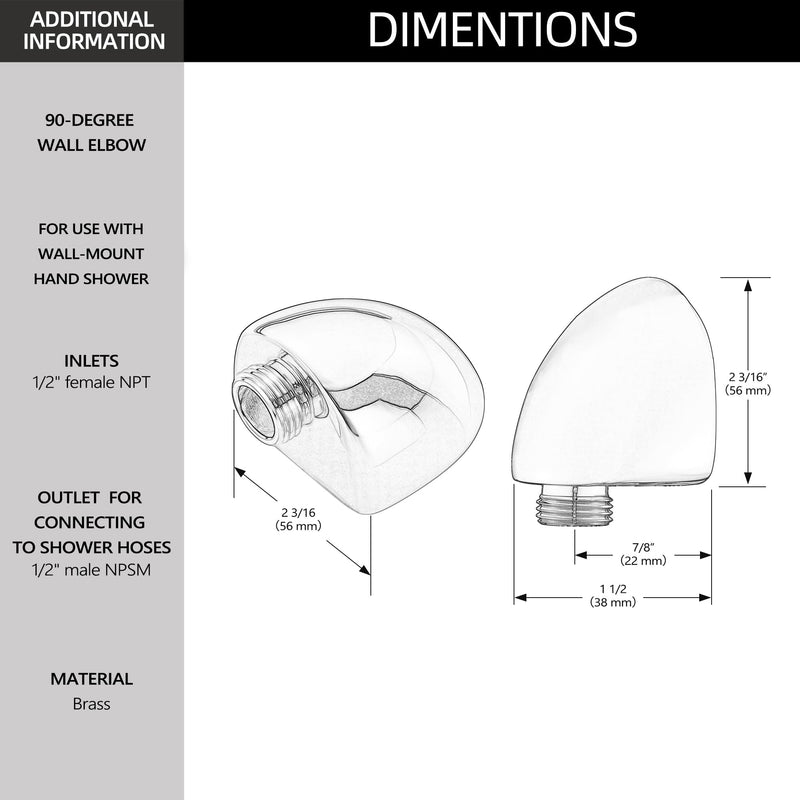 Wall-Mount Supply Wall Elbow for Hand Held Shower, Venetian Bronze