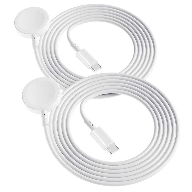 𝟐𝟎𝟐𝟒 𝐔𝐩𝐠𝐫𝐚𝐝𝐞𝐝 for Apple Watch Charger Magnetic Fast Charging Cable, Magnetic Wireless Charging Compatible with iWatch Series Ultra/9/8/7/6/SE/SE2/5/4/3/2-White[3Ft 2Pack]