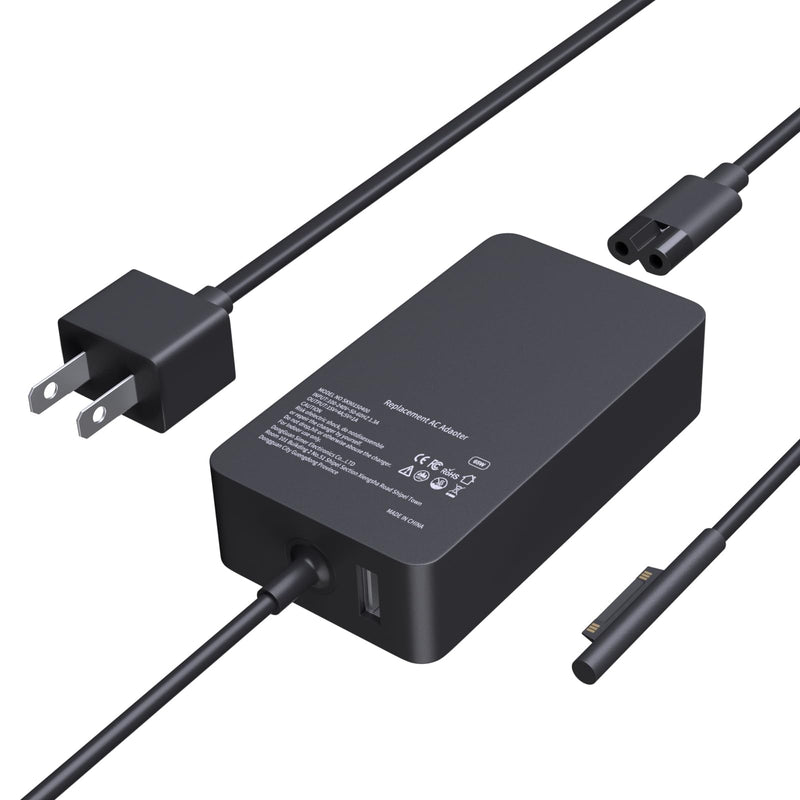 65W Surface Pro Charger, Compatible with Microsoft Surface Pro 11 10 9 8 7+ 7 6 5 4 3 X, Windows Surface Laptop 7 6 5 4 3 2 1, Go 4 3 2 1, Book 3 2 1, Replacement Tablet Power Supply