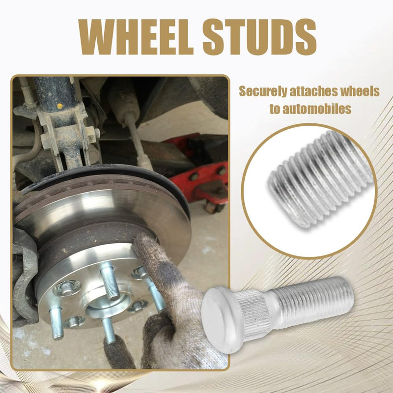 10PCS Wheel Studs, Steel Tire Studs, 49mm Long & M12x1.5 Steel Lug Bolts, Wheel Lug Stud Car Accessories Compatible with Chevy Lexus Toyota Scion Pontiac,Replace #610-266 90942-02049 (10Pcs) 10Pcs