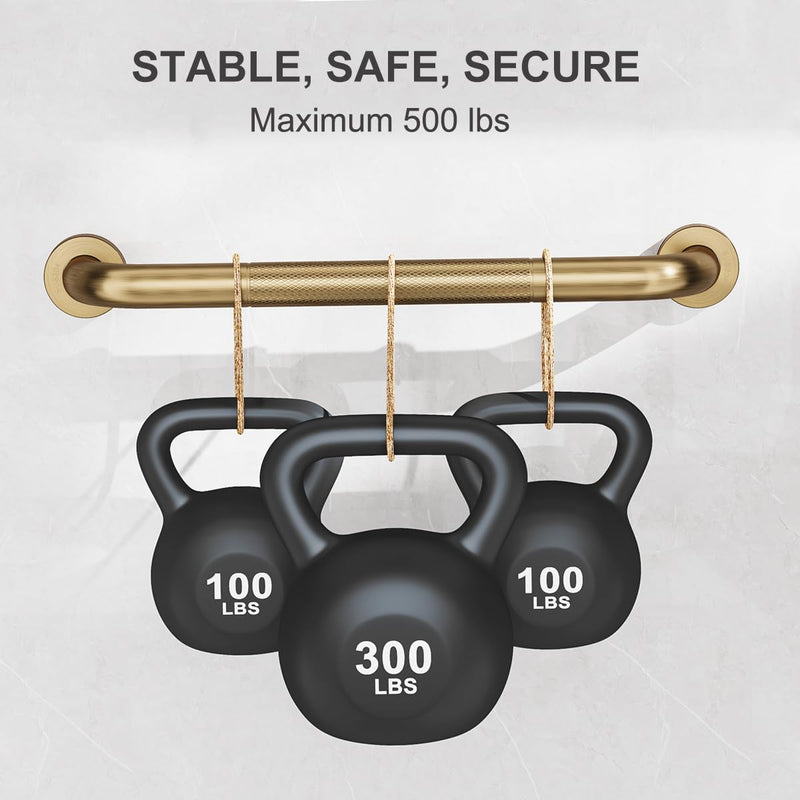 FANHAO 2 Pack Shower Grab Bar, 16 Inch Stainless Steel Bathroom Grab Bar with Anti-Slip Knurled Grip, Heavy Duty Shower Handle Bath Handle, Safety Bars for Elderly Handicapped (Champagne Bronze)