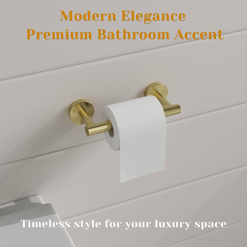 BWE Wall Mount Toilet Paper Holder, Brushed Gold, SUS 304 Steel | Brushed Finish | Rust Resistant | No Wobbling | Fits Mega Rolls | Easy Install