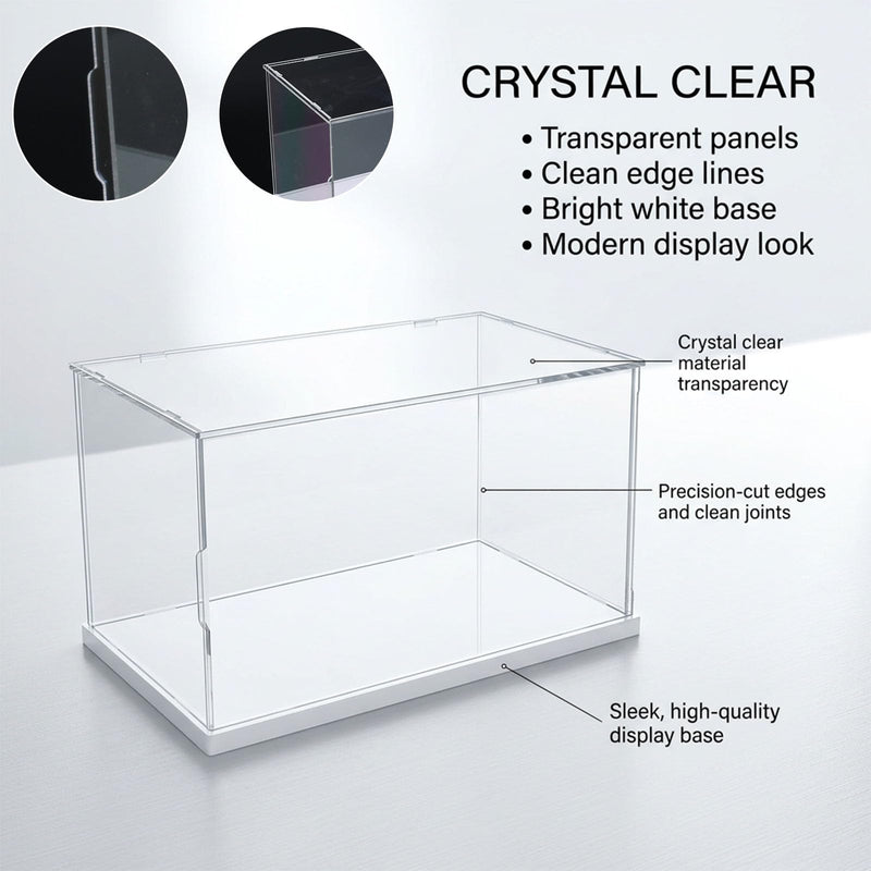 Clear Acrylic CD Holder Rack, Stackable CD Storage Box with Dustproof Door, DVD Display Case and Media Organizer for Music Disc, Blu Ray, Game Cases, Cassette, Shelf or Desktop