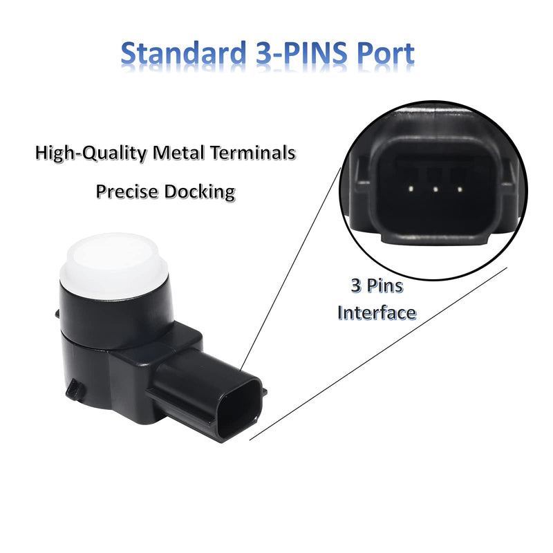 MANATEE 15239247 Backup Parking Assist Object Sensor, 25961316 Bumper Object Sensor for Chevy, for Cadillac, for GMC, for Buick Lucerne Enclave 25961317 25962147 (White 4PCS)