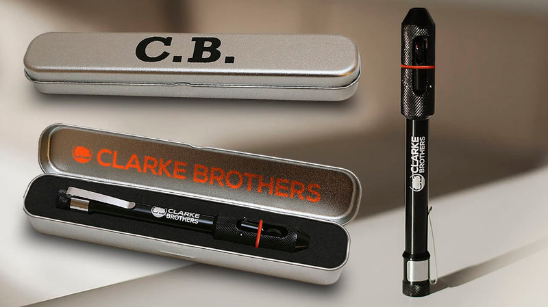 Clarke Brothers Tig Welding Pen Holder – Welder Feeder with Metal Case for Storage – Enhanced Comfortable Grip Tig Finger – Practical Pocket Clip – Professional Welding Results