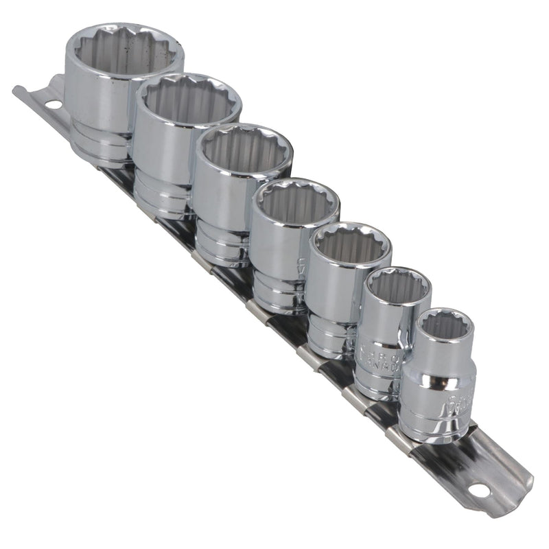 Whitworth/BSF/BSW 3/8" drive shallow sockets 7pc set 1/8"-1/2" bi hex LSR29