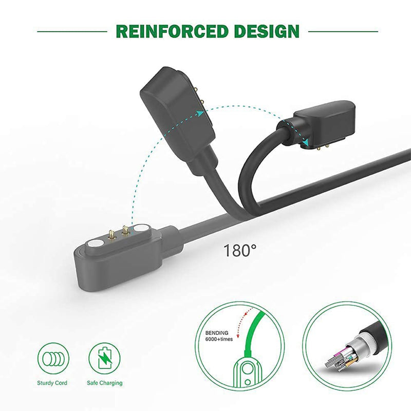 Lamshaw Compatible with KOSPET Smart Watch Charger, Replacement Charger Cable Compatible with KOSPET Tank M3/M3 Ultra, T3/T3 Ultra 2, X2/X2 Ultra, S2, Magic P10/R10, Orb/Pulse Watch (Black, Type A) Black