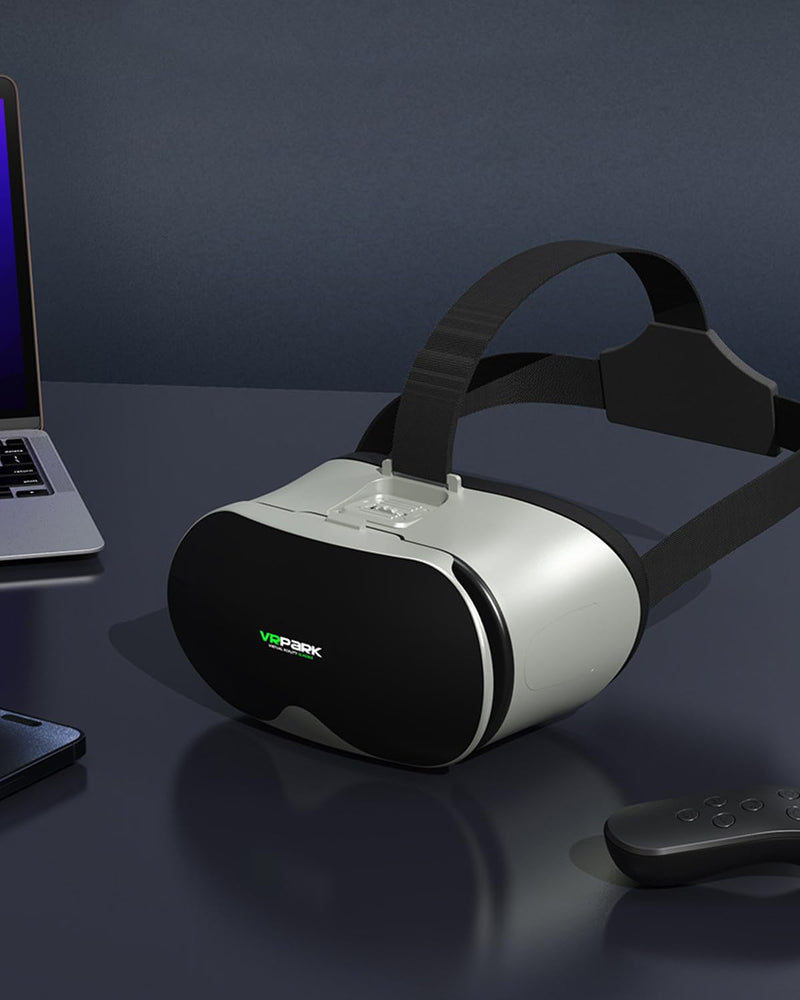 VR Headset for Mobile Phones, Adjustable IPD Virtual Reality Goggles with 90° View Field, Works with 4-6.7" Screens for 3D Cinema, Interactive Play & Panoramic Exploration, Wireless Controller(Black) Controller(Black)