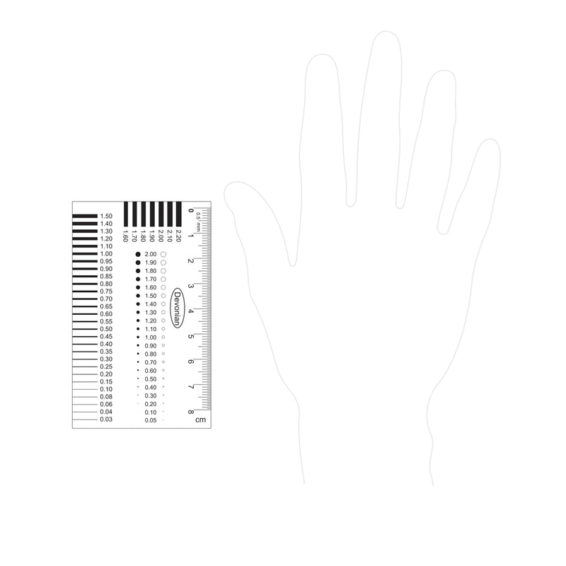 5-Pack High-Precision Transparent Crack Width Gauge, Scratch & Spot Measurement Tool for Precise Inspection of Surface Defects (Accuracy：0.01 mm)