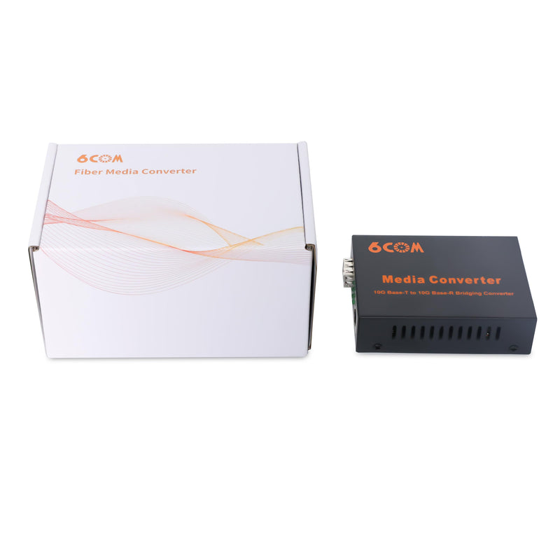 6COMGIGA 10G SFP to RJ45 Fiber Media Converter, 1x 1000M/2.5G/5G/10GBase-T Auto-Negotiation RJ45 Slot to 1x 10GBase-X SFP+ Slot,Support 10GBase-SR/LR/ER/ZR Transceiver